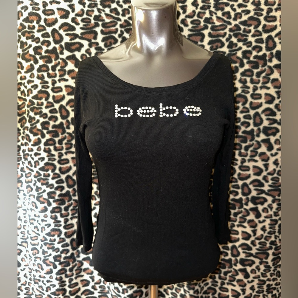 *SOLD* BEBE 3/4 Off Shoulder Top M